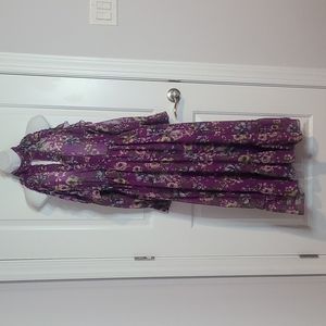 Zara Purple Floral Open Shoulder Dress